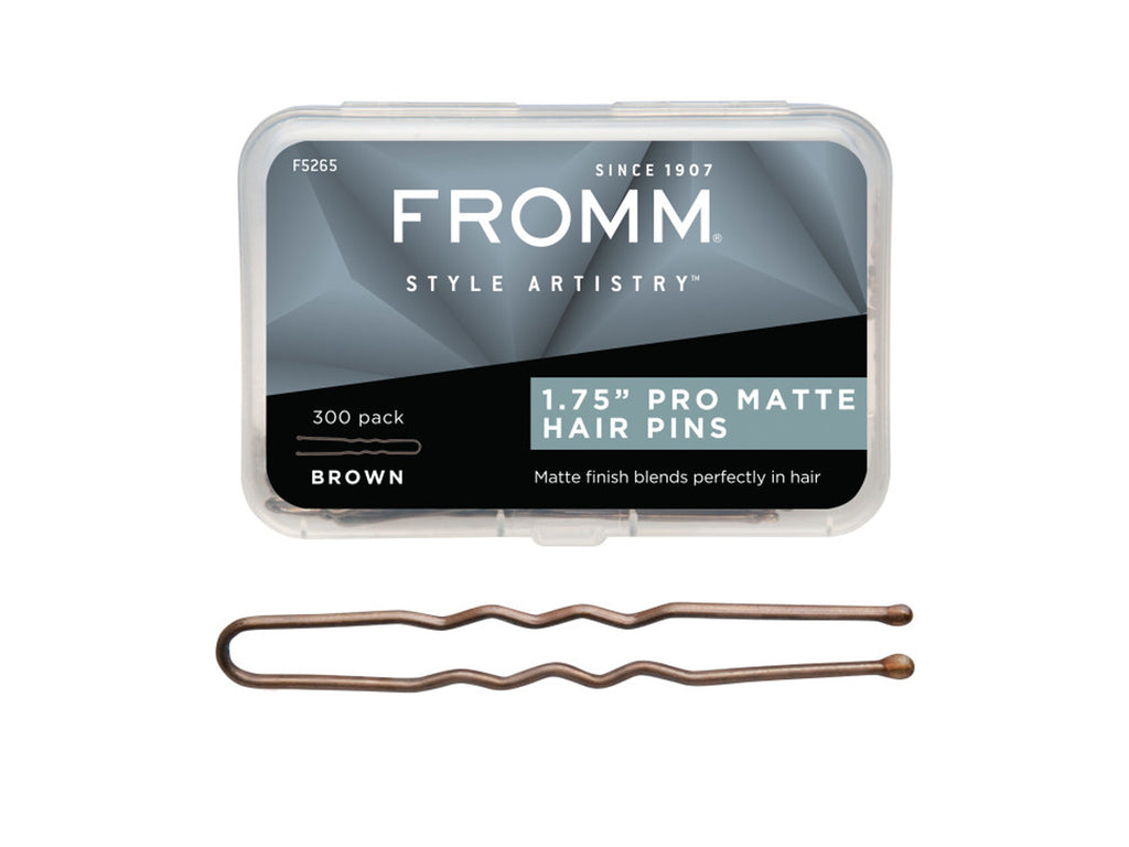 Fromm Style Artistry Matte Brown/Bronze Invisible Pins 45mm, Professional Hair Pins For Hair Ups/Up-Do's, Wedding Hair Styling Pins, Dance Hair Styling Pins, Matte Finish Hair Pins Blend Into Hair, Professional Hair and Beauty Supplies, NZ Salon Suppliers