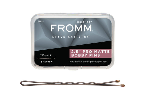 Fromm Style Artistry Matte Brown/Bronze Large Bobby Pins 2.5