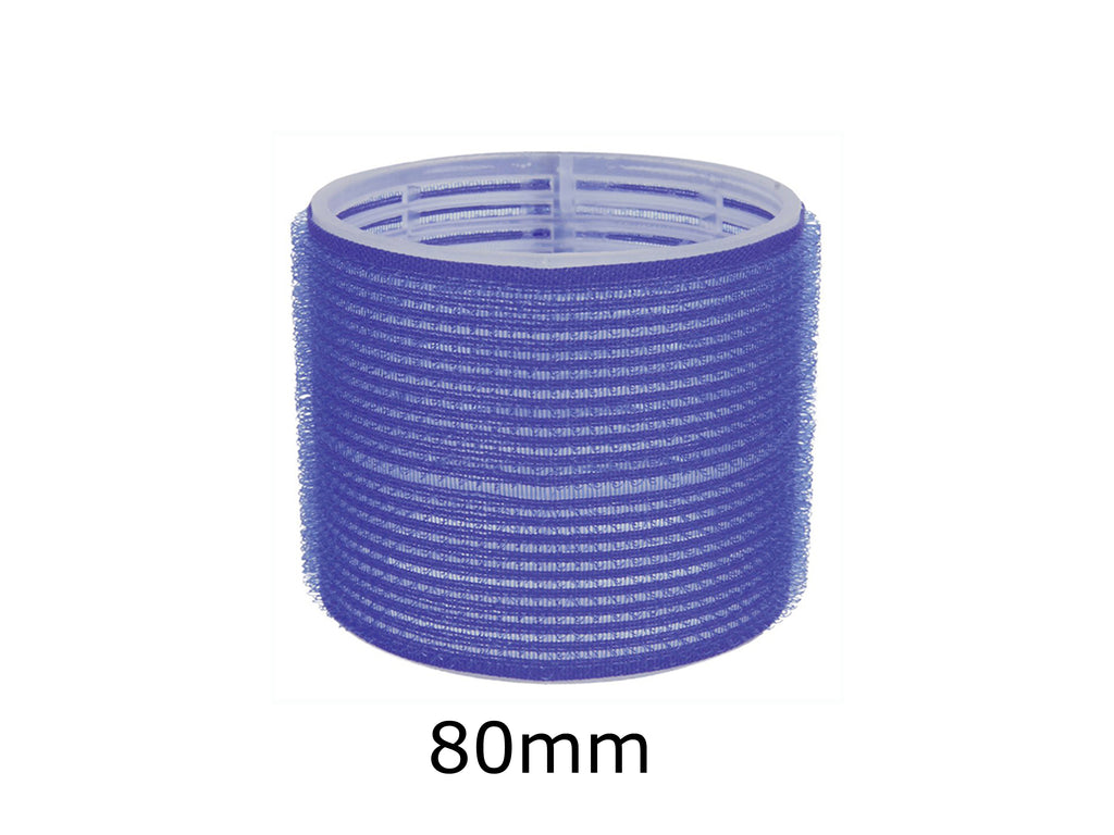 Hair Ware Big Volume Self-Grip Rollers - Large Blue 80mm (3-1/8") - 2 Pack