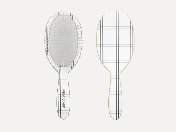 Framar Limited Edition Plaid Hair Day Collection Detangle Brush - Charlotte, Detangle Brush With Flexible Bristles Perfect For Both Wet Or Dry Hair, Do Not Use With Heat/Hair Dryer, Framar Plaid Hair Day, Framar Detangle Brushes, NZ Salon Supplies, Professional Hair And Beauty Suppliers