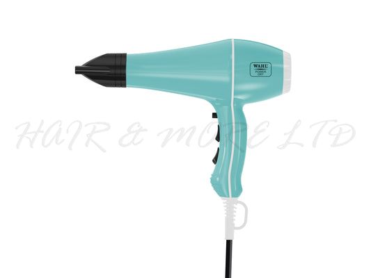 Wahl Powerdry Hair Dryer, Blue Hair Dryer, 200W, Professional Hair Dryer, Includes Standard and Large Nozzles