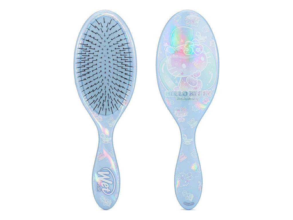 Wet Brush Original Detangler Brush - Hello Kitty 50th Birthday - Blue, Wet Brush Detangler Brush For Use On Wet Or Dry Hair, Wet Brush Detangler Brush Not For Use With Hair Dryer, Hello Kitty 50th Birthday Hair Brush, Wet Brush, Wet Brush NZ, NZ Salon Supplies, NZ Hair And Beauty Supplies