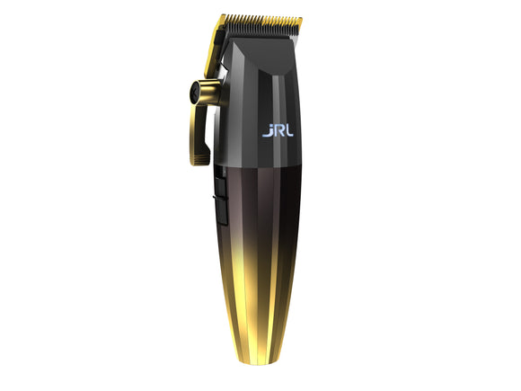 JRL Fresh Fade 2020C Gold Clipper Featuring Cool Blade & Adjustable Blade Speeds From 6,000 - 7,200 rpms, Hair Clippers, JRL Fresh Fade Clipper Gold & Black, JRL Clipper With Adjustable Blade From 0.5 - 3.5mm, Super Quiet Clipper, Clipper Inludes 10 guard Combs +Oil + Cleaning Brush + Screw Driver + Blade Protector, JRL Stockist NZ, JRL USA, JRL Australia, NZ Salon And Barber Supplies, NZ Barber Tools