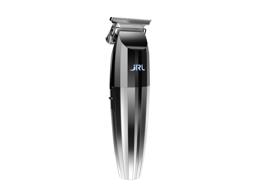 JRL Fresh Fade 2020T Silver Trimmer Featuring 360 degree Exposed Ultra Sharp T Shape Blade, JRL FreshFade Trimmer Silver & Black, JRL Trimmer 7,200 RPM, Super Quiet Trimmer At Under 60Db, JRL Trimmer 2 Hour Battery Life, JRL Stockist NZ, JRL USA, JRL Australia, NZ Salon And Barber Supplies, NZ Barber Tools