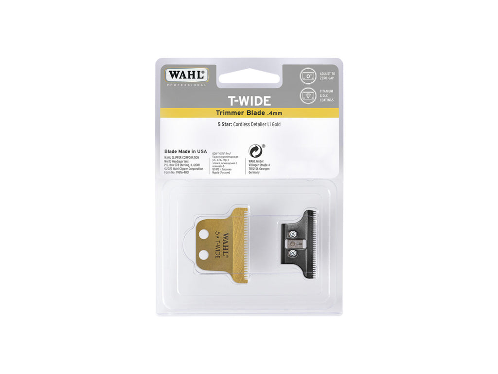 WAHL Blade Set Suits Detailer Double Wide/T-Wide - Gold DLC (Diamond Like Ceramic)