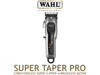 Wahl Professional Super Taper Pro Cordless Clipper With Brushless Motor, Hair Clipper, Wahl Super Taper Pro Clipper, Super Taper Pro Featuring 4 Hour Run Time - 5,800 RPM Brushless Motor - 3 Phase Charge Level Indicator - Chrome Plated Taper Blades, Super Taper Pro Includes 6 Clipper Attachments + Flat Cutting Comb + Charging Transformer + Cleaning Brush & Oil, Sleek Looking Clipper in Brushed Grey and Black, Official Wahl Stockist NZ, Wahl AU/NZ Stockist, Professional Barber Tools And Supplies NZ