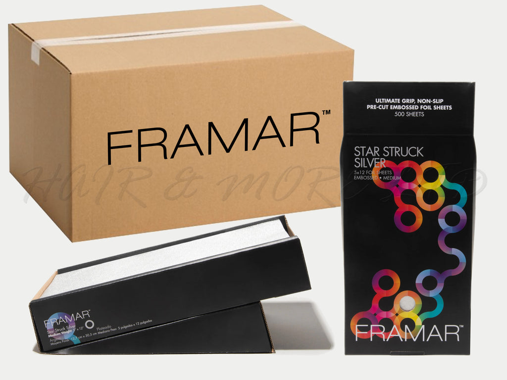 Framar Star Struck Silver Pre Cut Foil, Bulk Carton Salon Supplies, Medium Embossed Foil, Highlighting Foil, Wholesale, Colortrak